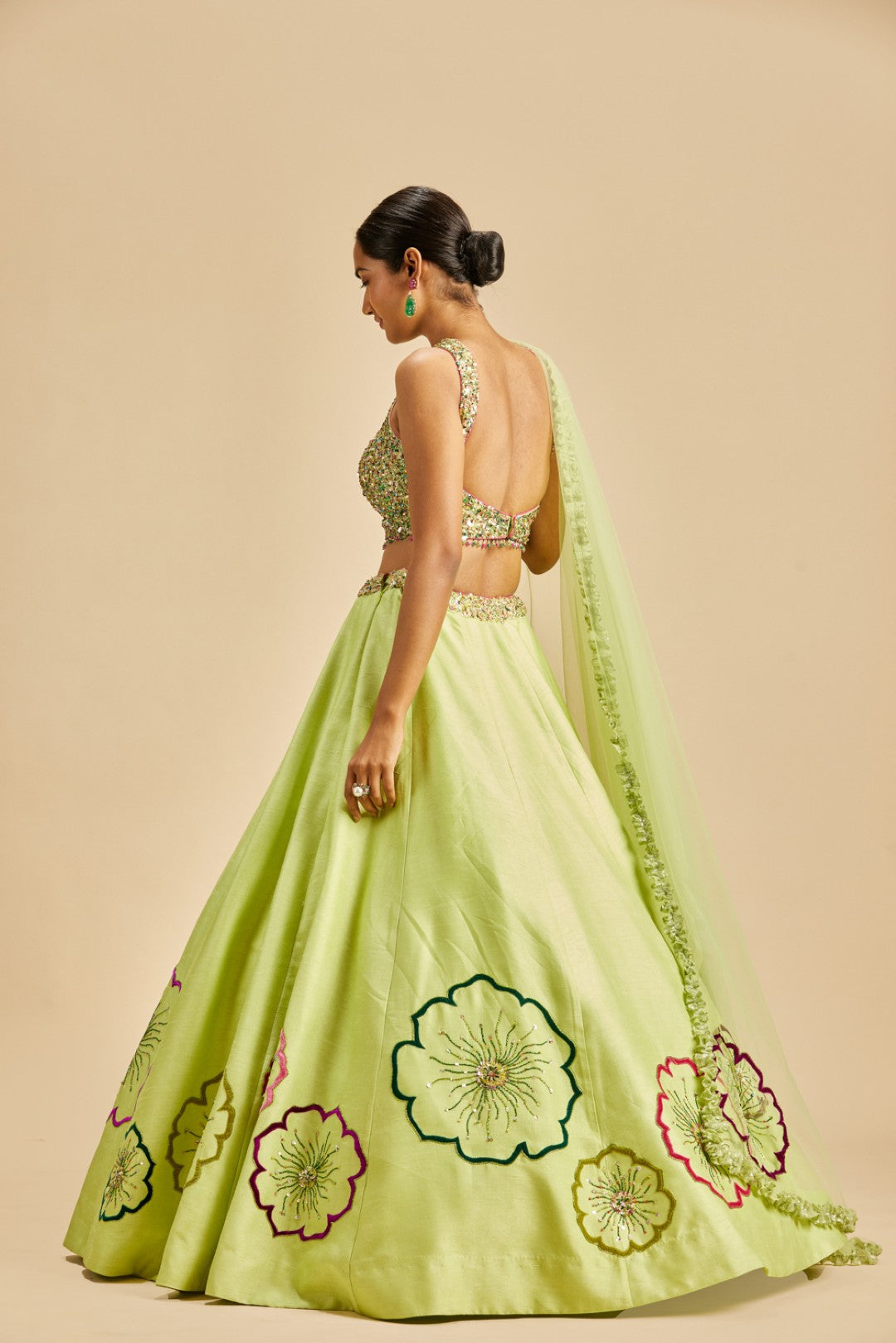 LIME GREEN LEHENGA SET