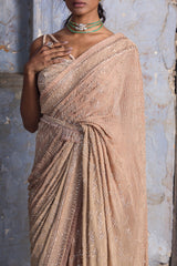 Beige Georgette Ombre Saree