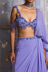 Lilac Drape Saree