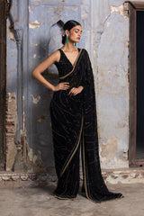 Black Gold Georgette Saree