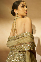 Ahsaas Channa In Gold Tulle Lehenga Choli Set