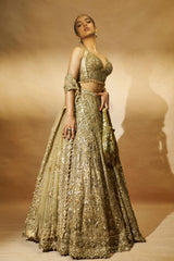 Ahsaas Channa In Gold Tulle Lehenga Choli Set