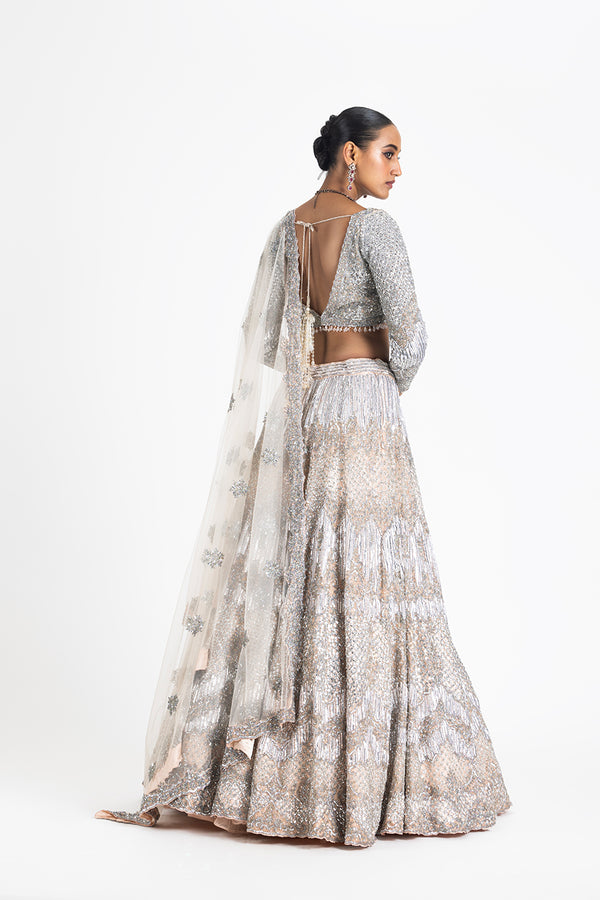 BLUSH NET LEHENGA