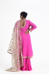 FUCHSIA KALIDAR AND SHARARA WITH AQUA ODHINI