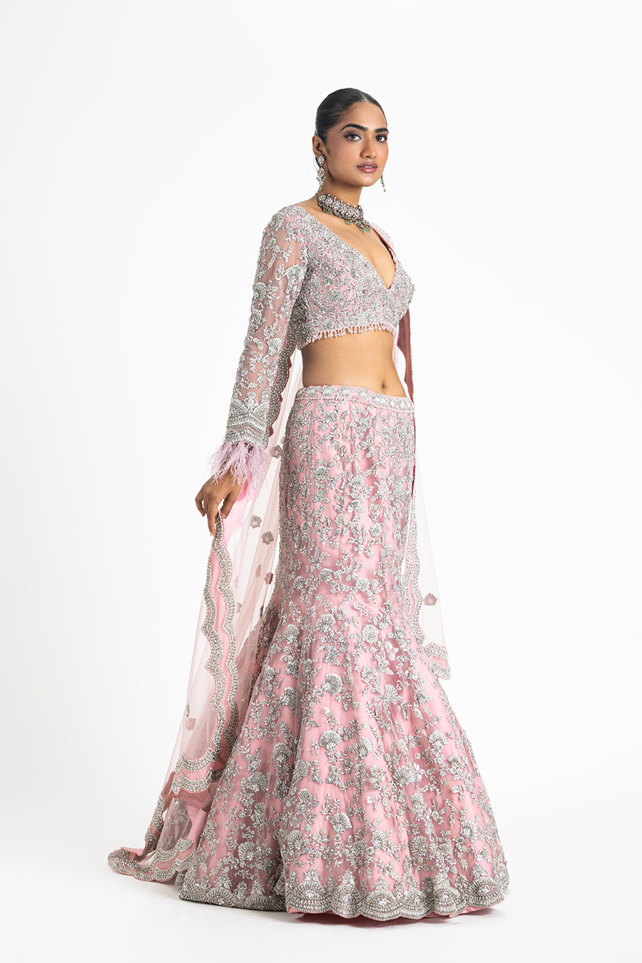 PINK FISHTAIL LEHENGA SET – Nitika Gujral