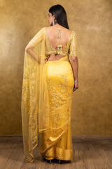 Sunburst Yellow Tulle Saree