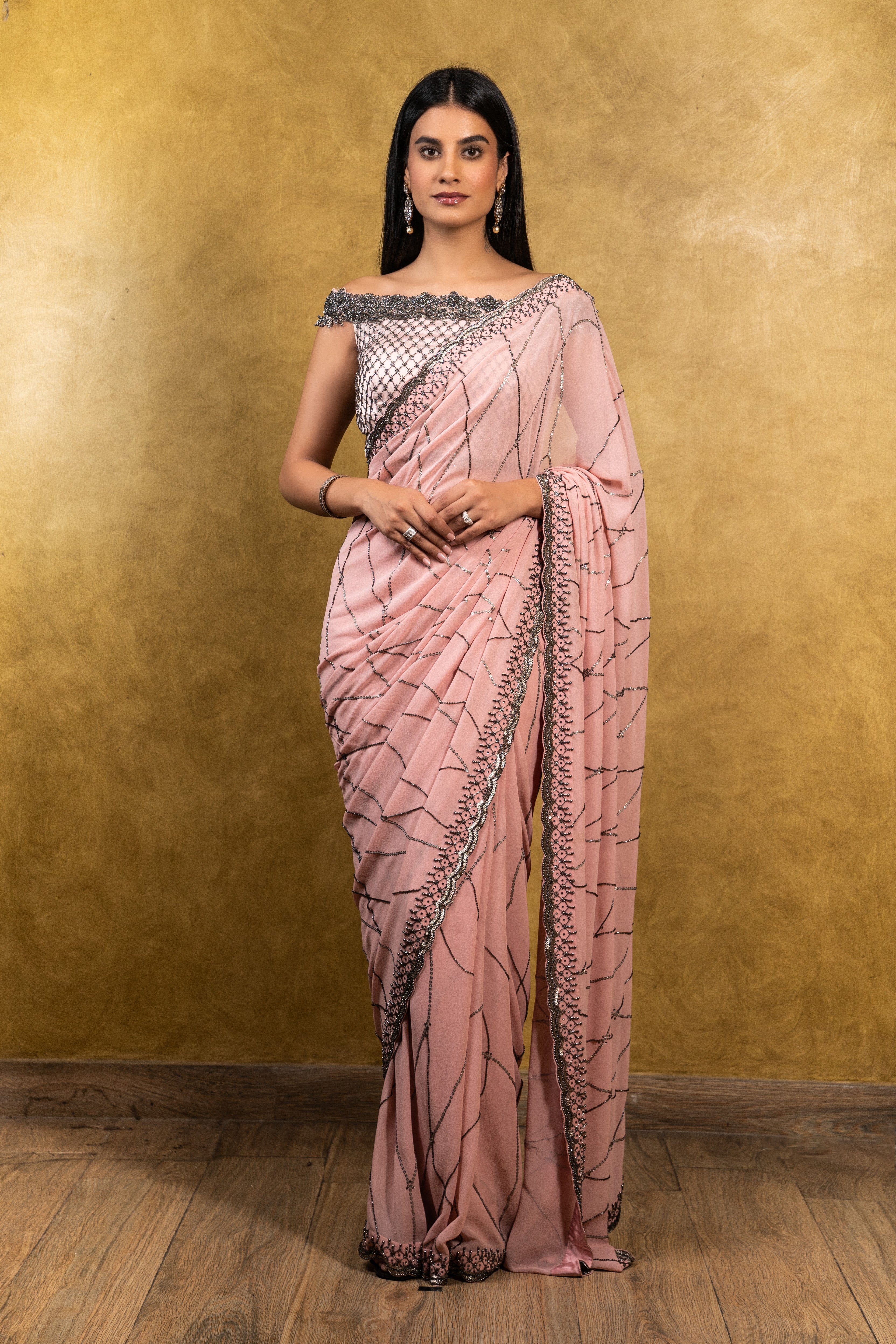 Soft Rose Georgette Saree