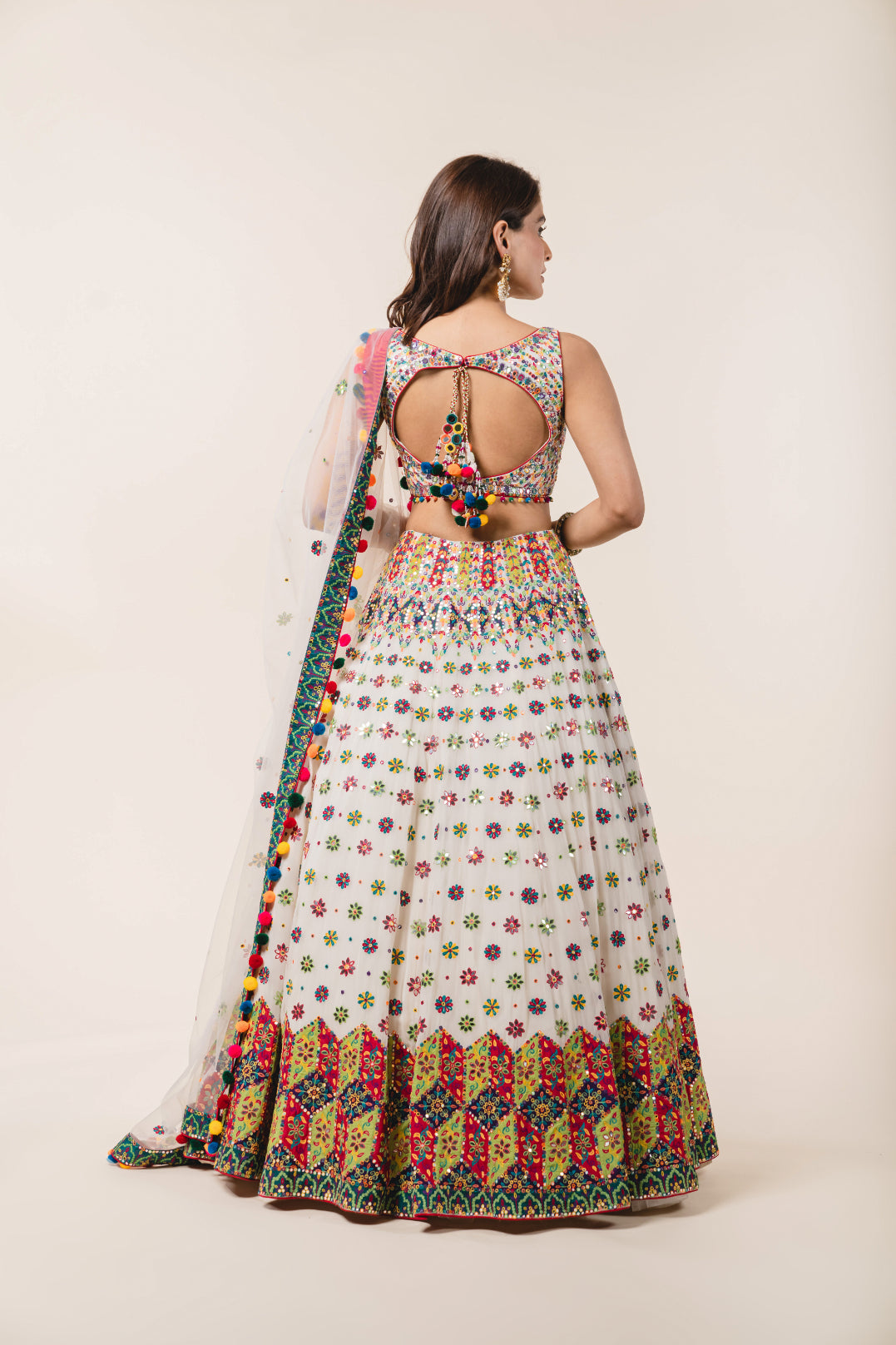 Ivory Georgette Lehenga Choli Set