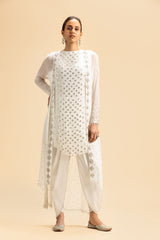 Off White Jaclet And Dhoti Set