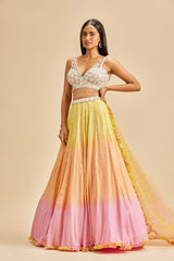 Tripple Shaded Lehenga Set