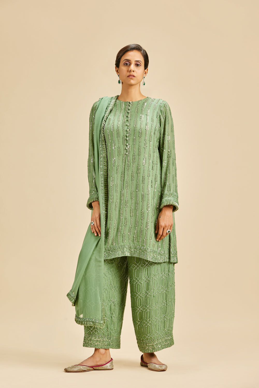 Olive Green Palazzo Set