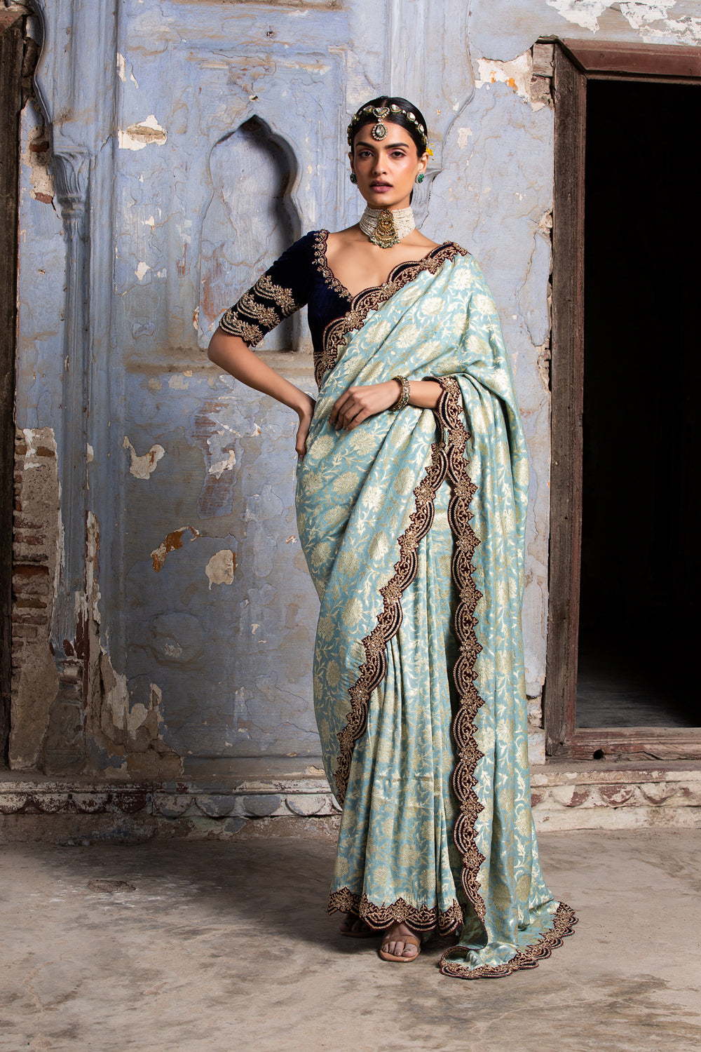 Jade Green Banarsi Saree – Nitika Gujral