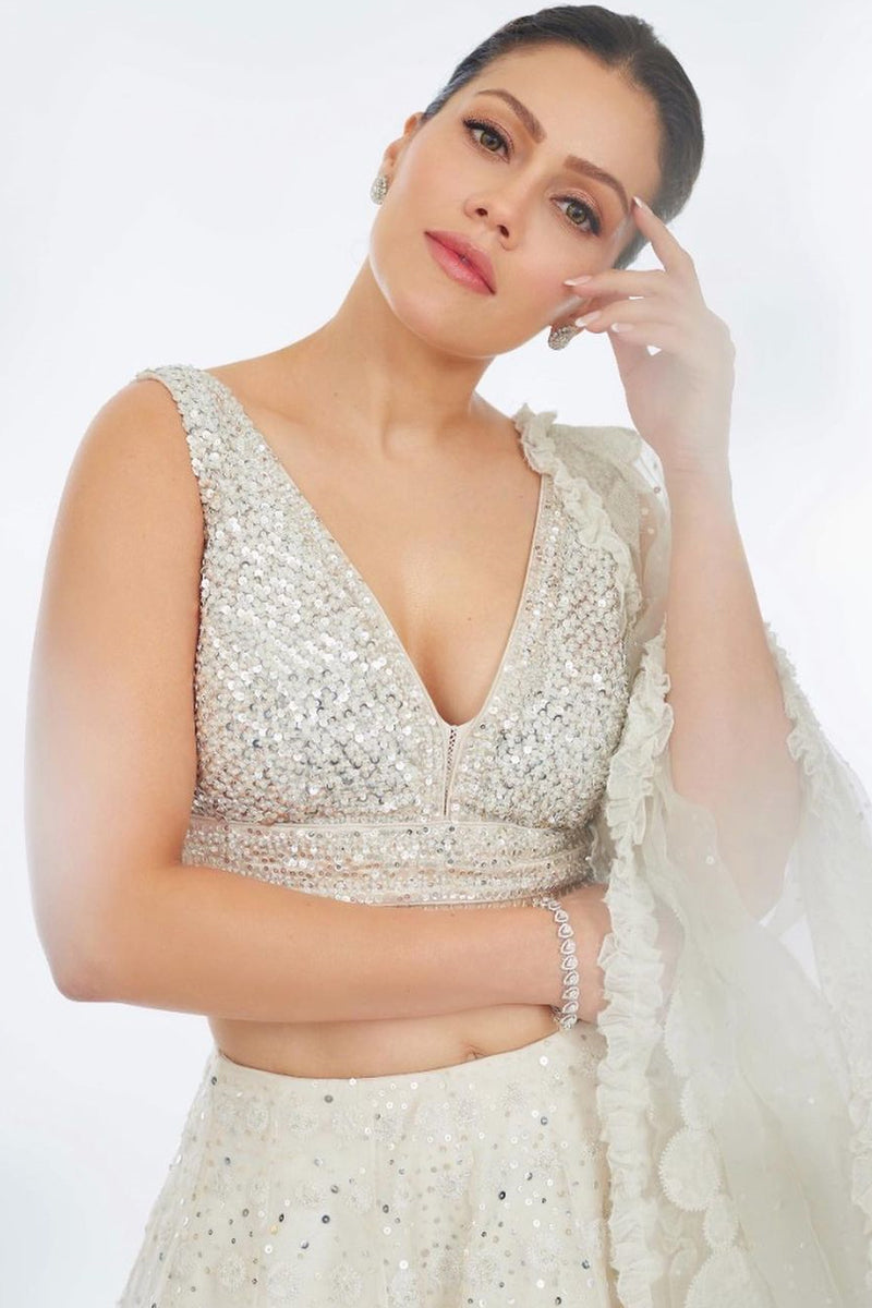 Waluscha in Ivory Organza Lehenga Choli Set